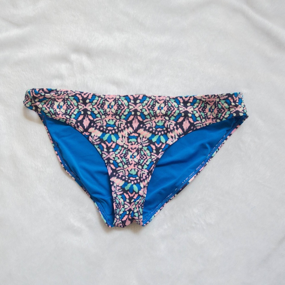 Pink, teal, and blue bikini bottom from Aerie